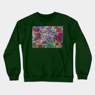 Birds in Love on Doodle Hearts, Valentines day! Crewneck Sweatshirt